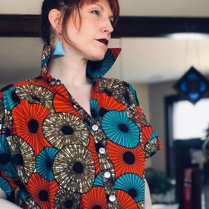 Vintage Colorful Button Down Shirt